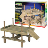 Penn-Plax Reptology Floating Turtle Pier overview shows elevated basking above water for warmth.