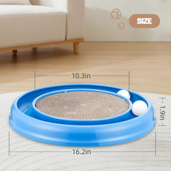 Peomliee Round Cat Scratcher Lounge—soft resting spot beside furniture.