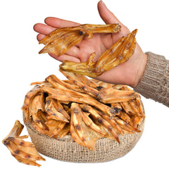 Peppy Dog all-natural duck feet treats 20pcs pack closeup highlights wholesome snack for dogs