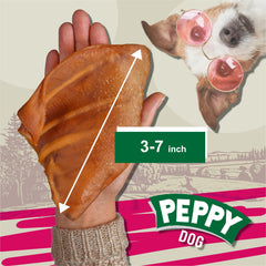 PEPPY DOG pig ears single-ingredient label highlights natural protein