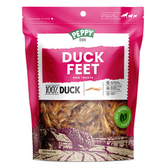 peppydog duck feet 70oz pack illustrates long-lasting dental-friendly chew for dogs