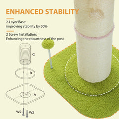 PEQULTI 5.5-inch diameter sisal post provides a sturdy scratching surface