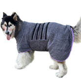 Periflowin dog drying coat with closed neck for quick post-bath warmth