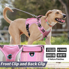 Periflowin heavy-duty harness pink M with attached control handle emphasizes easy handling.