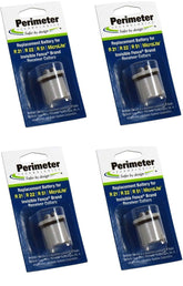 Perimeter Technologies four-pack batteries in packaging for cost-efficient replacement on invisible fence collars.