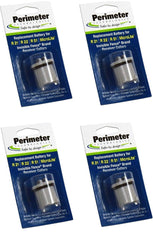 Perimeter Technologies four-pack batteries in packaging for cost-efficient replacement on invisible fence collars.