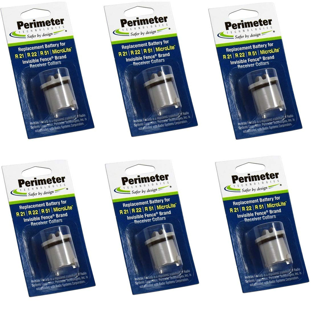 Perimeter Technologies six-pack dog fence batteries providing long-lasting power for reliable boundary training.