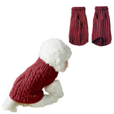 Persoshow dog knit sweater closeup highlights soft acrylic knit for cozy warmth