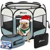Persure dog cat playpen front-view shows dual-entry door for easy access.