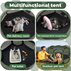Persure dog playpen 8-mesh-panels ventilation for airflow and visibility.