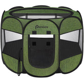 Persure dog playpen premium green outdoor setup with breathable mesh panels for safe play and quick setup.