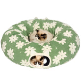 Pesen cat tunnel bed donut bed top view highlighting cozy sleep and play space for cats
