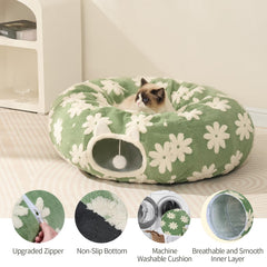 Pesen cat tunnel bed soft plush material delivers warm, comfortable lounging for felines