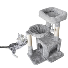 Pesofer cat tree top perch offers elevated view for satisfying lounging