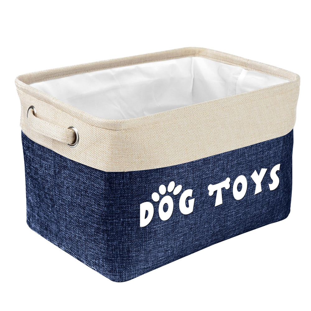 PET ARTIST collapsible dog toy basket folded for tidy storage and space saving.