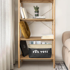 PET ARTIST dog toy basket durable material for long lasting use in living room.