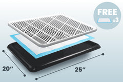 Pet Awesome potty tray mesh grate cleaning promotes quick sanitation.