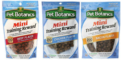 Pet Botanics mini training rewards beef treats for focused training sessions
