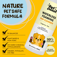 Pet Chemist compact travel-size paw cleaner illustrates portable solution for on-the-go cleanup.