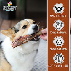 Pet Craft Supply buffalo rib bones label closeup, showcasing clean, single-ingredient sourcing.