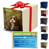 Pet Dreams crate cover on 30-inch iCrate shows breathable fabric for airflow