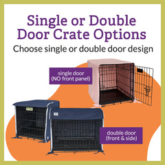 Pet Dreams breathable beige crate cover creates a cozy indoor den for dogs.