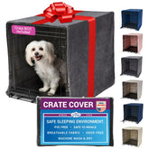 Pet Dreams dog crate cover in breathable fabric enhances crate airflow for comfort