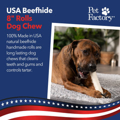 Pet Factory usa-made beefhide roll packaging highlights trusted American sourcing