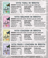 Pet Faves Tiki Cat Savory Broth cat enjoying a lickable treat with grain-free formula.