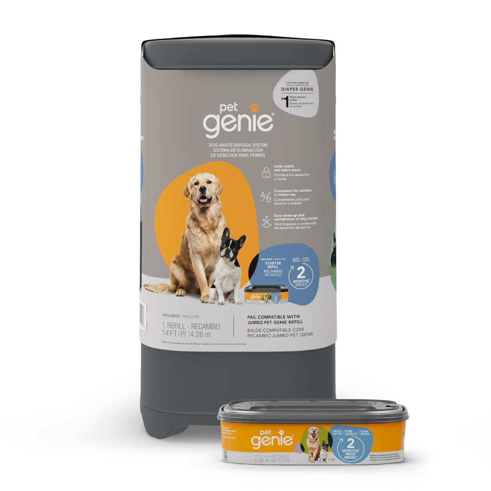 Pet Genie Pail outdoor-use demonstrates odor lock for cleaner yard waste pickup.