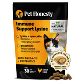 Pet Honesty Cat Immune Support Lysine bottle showing label for daily immune health