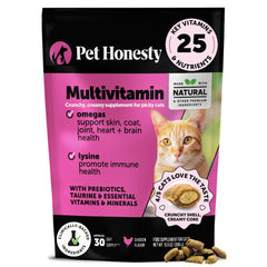 Pet Honesty Cat Multivitamin Crunchy Cream Bites closeup for immune support