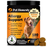 Pet Honesty allergy-relief bottle for easy daily dosing and routine use