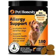 Pet Honesty allergy-relief bottle for easy daily dosing and routine use
