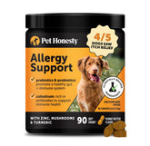 Pet Honesty Dog Allergy Itch Relief soft chews in a bowl support itchy skin and easy daily care