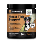 Pet Honesty flea tick chews bacon-bottle: bacon flavor encourages daily outdoor adventures.