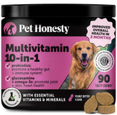 Pet Honesty multivitamin dog supplement bottle pouring chews for daily joint support