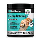 Pet Honesty natural hemp calming duck bottle pour shows calm in action