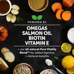 Pet Honesty Omega Skin Health Chews closeup shows chewy texture and natural ingredients