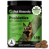 Pet Honesty probiotics dog bottle promotes easy digestion and simple daily dosing