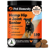 Pet Honesty Senior Hemp Hip and Joint soft chews bottle for daily support