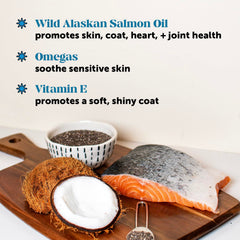 Pet Honesty Skin Health Salmon Chews texture closeup emphasizing salmon oil richness for palatability