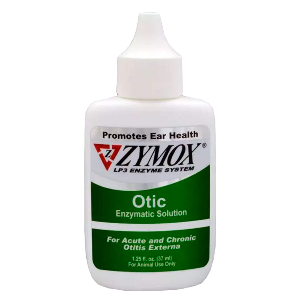 Pet King Brands Zymox Otic bottle pour showing gentle ear care for pets