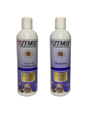 Pet King Brands Zymox relief shampoo bottle for itchy skin relief and daily care