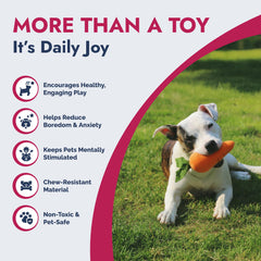 Pet Lou soft calming dog toy travel view promoting comfort during crate time.