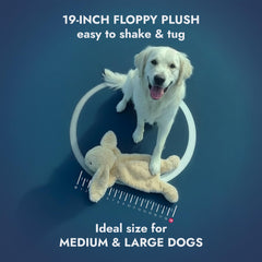 Pet Lou stuffingless floppy plush dog toy 19in rabbit crinkle inside for sensory engagement