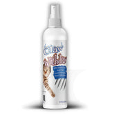 Pet MasterMind Claw Withdraw spray bottle showing plant-based deterrent for cat scratching.