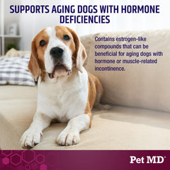Pet MD Bladder Support Plus Cranberry packaging front for easy use.