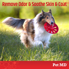 Pet MD Topical Shampoo dog-coat gently cleans and maintains natural coat oils on dogs.