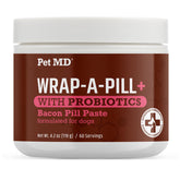 Pet MD Wrap-A-Pill bacon paste closeup shows easy pill concealment and tasty flavor.